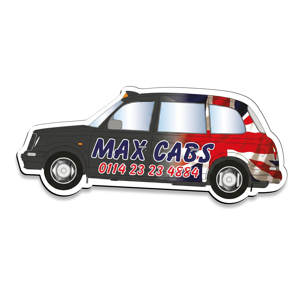 42x100mm Black Cab Fridge Magnets