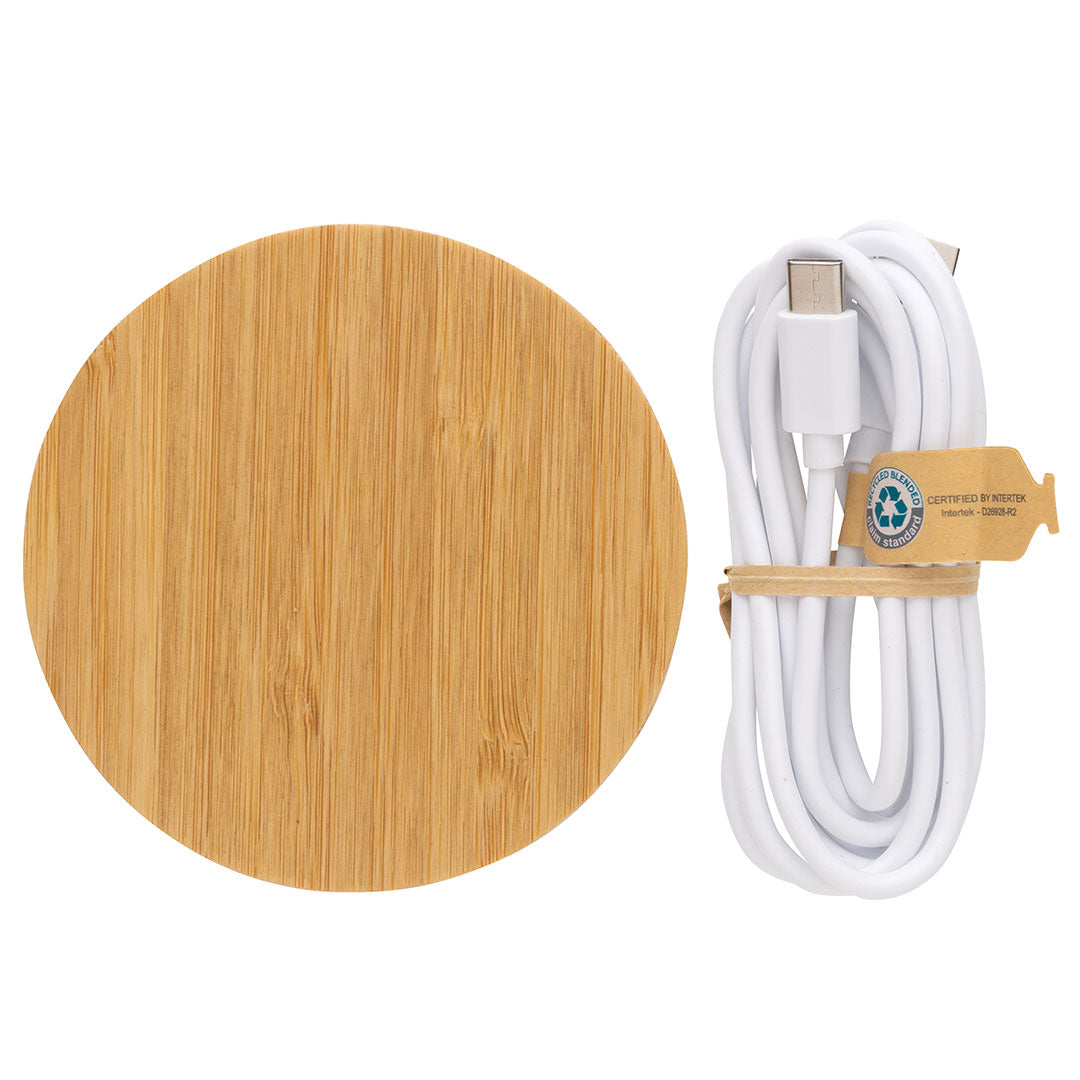 Branded Bamboo 15W Wireless Charger