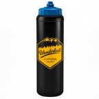 1 Litre Sports Bottle - Valve Lid in black - branded corporate drinkware