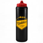 1 Litre Sports Bottle - Valve Lid in black - branded corporate drinkware