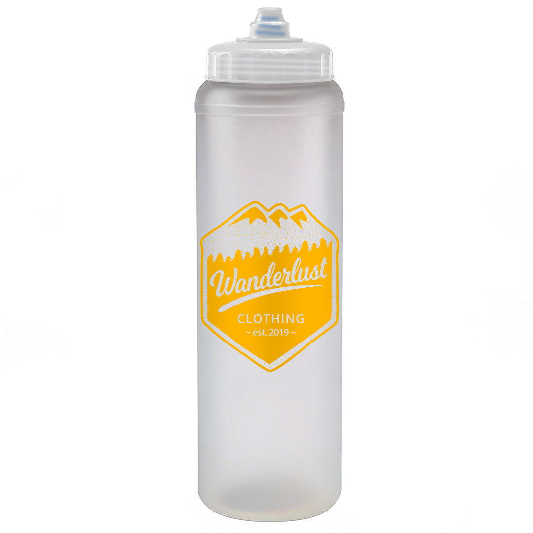1 Litre Sports Bottle - Valve Lid in blue - branded corporate drinkware