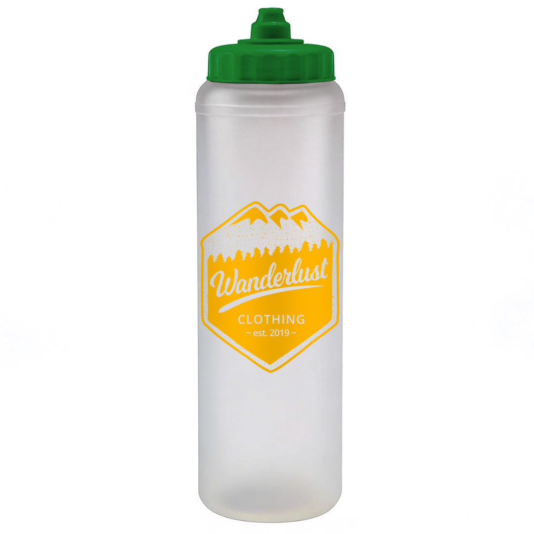1 Litre Sports Bottle - Valve Lid in orange - branded corporate drinkware