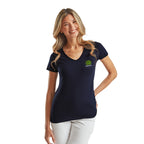 Coloured Fruit of The Loom Ladies V-Neck Value Weight T-shirt