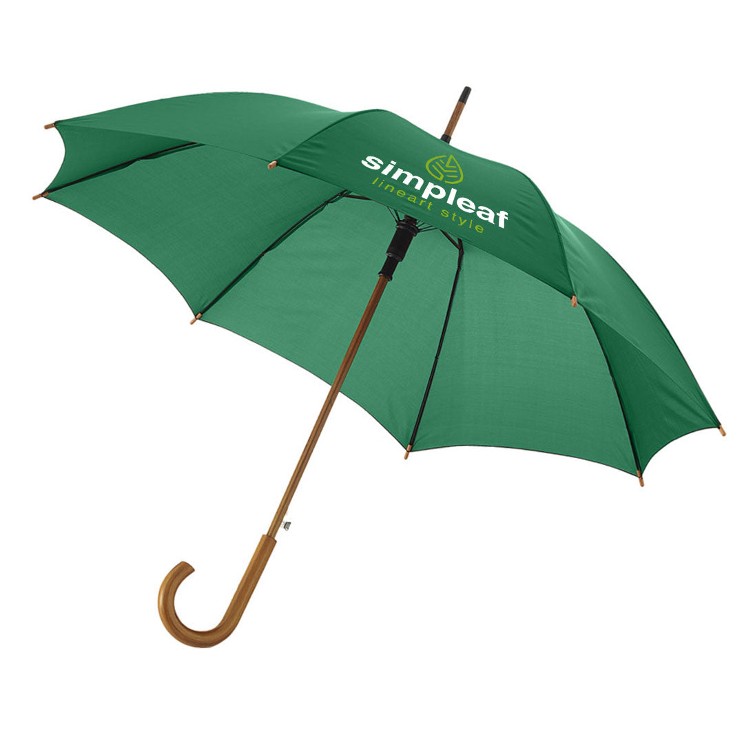 23" Auto Open Walking Umbrellas - Wooden Handles