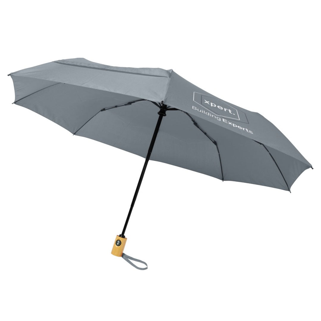 21" Auto Open-Close Foldable Compact Recycled PET Umbrella