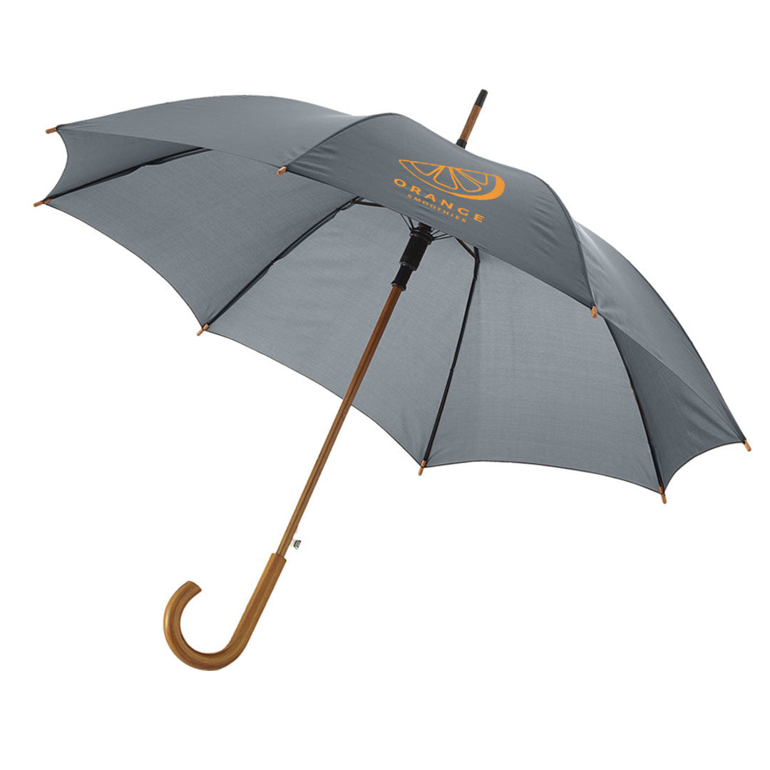 23" Auto Open Walking Umbrellas - Wooden Handles