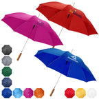 23" Auto Open Walking Umbrellas - Wooden Handle