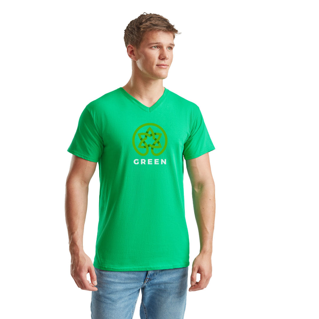 Coloured Fruit of The Loom V-Neck Value Weight T-shirt
