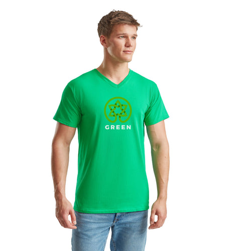 Coloured Fruit of The Loom V-Neck Value Weight T-shirt