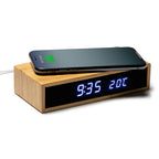 Lumen Wireless Charger Bamboo Clock