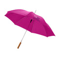 23" Auto Open Walking Umbrellas - Wooden Handle in black - promotional event giveaway