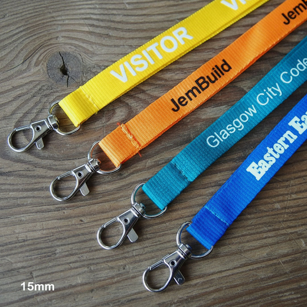 15mm Flat Polyester Lanyards