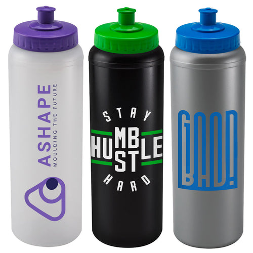 1 Litre Sports Bottle - Push/Pull Lid