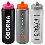 1 Litre Sports Bottle - Valve Lid in black - branded corporate drinkware