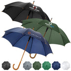 23" Auto Open Walking Umbrellas - Wooden Handles