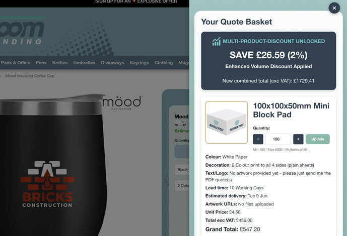 Add multiple products to your basket and see how much you can SAVE instantly in real time.