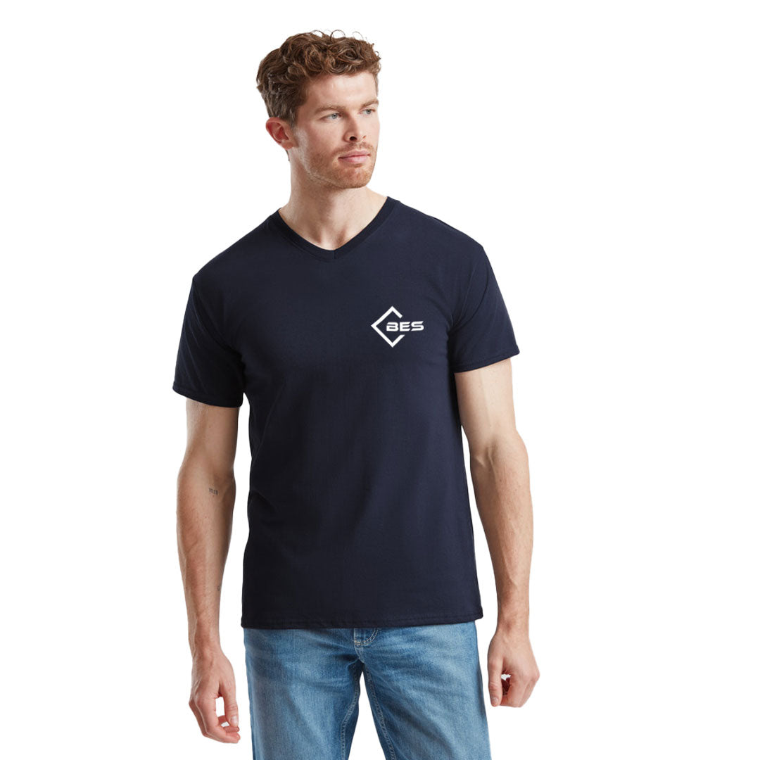 Coloured Fruit of The Loom V-Neck Value Weight T-shirt