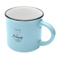 The Vintage Ceramic Mug 240ml Promotional Drinkware in black - branded corporate drinkware