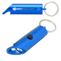 Flare Recycled LED Bottle Opener Keyring Recycled in black - branded corporate drinkware