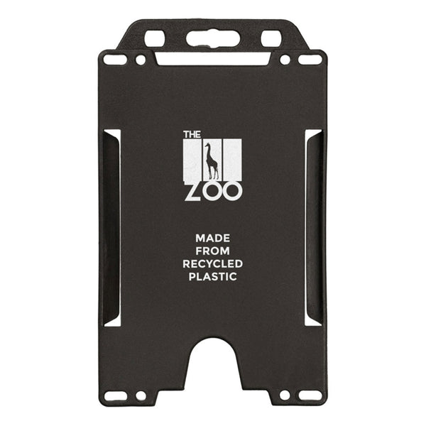 Vert Recycled Plastic Card Holder Recycled PP Plastic in black - custom office merchandise
