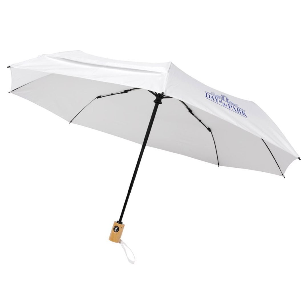 21" Auto Open-Close Foldable Compact Recycled PET Umbrella
