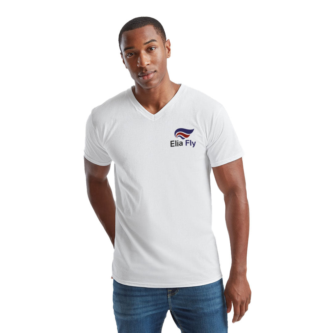 White Fruit of The Loom V-Neck Value Weight T-shirt